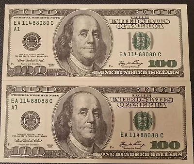 USA 2 Piece Of 100 Dollars Banknote 2006 UNC Forgery Very Rare • $99.99