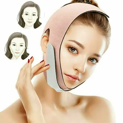 $6.45 • Buy US Face V-Line Slim Lift Up Mask Chin Cheek Slimming Strap Belt Anti-Aging Band