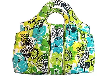 Vera Bradley Limes Up Abby Bag Purse Green Yellow White Hand Bag • $19.75