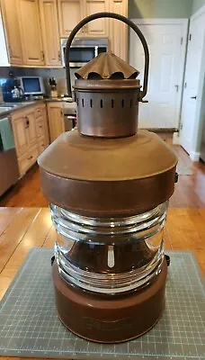 Nautical Copper Brass Bronze Masthead Navigation Light Clear Fresnel Lens - Gw! • $295