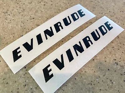 Evinrude Vintage Outboard Motor Decals 2-PK Black 7  FREE SHIP + FREE Fish Decal • $5