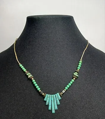 Vintage Native American Turquoise Necklace 20  Inch • $29.99