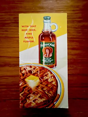 VERMONT MAID Advertising Maple Syrup Fold Out Brochure August 1933 Vintage • $7
