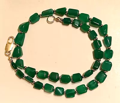 21  MENS GREEN ONYX NECKLACE.     Unique Exclusive Design.     Bold & Masculine. • $195