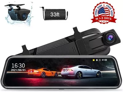 Espejo Retrovisor Con Camara De Seguridad Con Mando De Voz 10  HD 1080P 2023 • $195.55