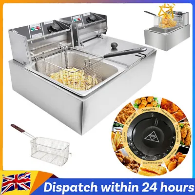£53.90 • Buy Commercial 20L/10L Electric Deep Fat Fryer Tank Fry Chip Open Pot Stainless Stee