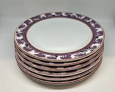 Set 6  EPIAG Silhouette Czechoslovakia Dessert Plates-Purple Tree/Black Birds • $18