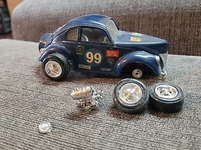Vintage Original AMT VW  Street Beetle  Bug Built Model Car Blue 1/25 • $29.99