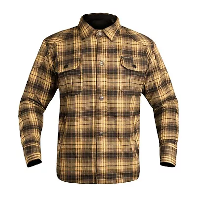 Mens Motorcycle Motorbike Flannel Lumberjack Shirt Lined With Kevlar CE Armour • $105.36