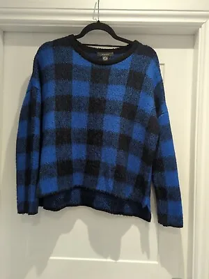 Ladies Primark Tartan Blue Jumper Size 10/12 • £7.99