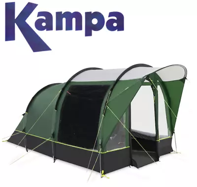 Dometic Kampa Brean 3 Berth Person Man Poled Family Camping Tent Green • £313.49