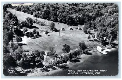 1953 Lakeview Resort Aerial View Muskoka Utterson Ontario RPPC Photo Postcard • $19.97