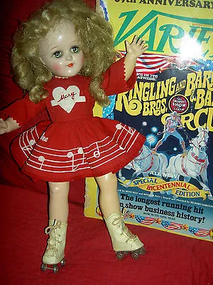 Mary Hartline Ideal TONI P91 Doll 1949 With Orig.RED Dressbaton & Roller Skates • $185