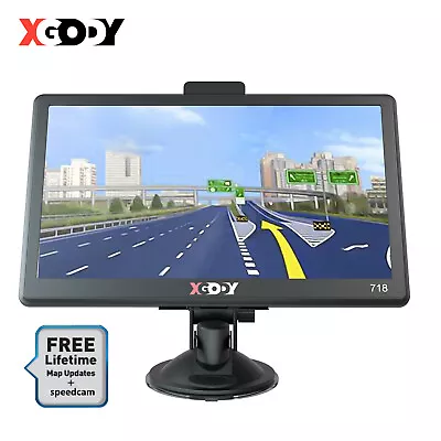 XGODY 7'' LGV Lorry Sat Nav HGV Caravan GPS Navigation 8GB 2022 Europe Map POIs • £57.99