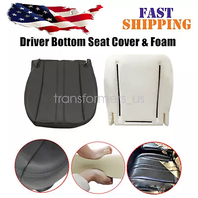 Driver Bottom Leather Seat Cover + Foam Dark Gray FOR 2003-2014 Chevy C Series • $117.79