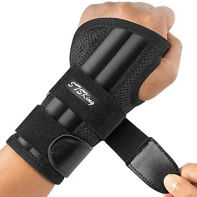 STSKing LEFT Hand Wrist Brace Support Adjustable Carpal Tunnel Splint Arthritis • £8.95