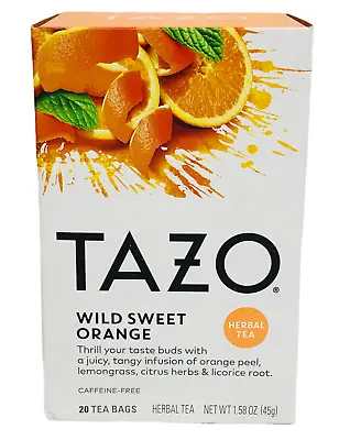 £5.40 • Buy Tazo Wild Sweet Orange Caffeine Free Herbal Infused 20 Tea Bags 1.58 Oz