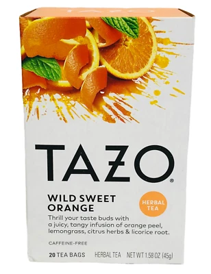 £5.40 • Buy Tazo Wild Sweet Orange Caffeine Free Herbal Infused 20 Tea Bags 1.58 Oz