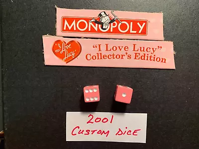 Monopoly I LOVE LUCY DICE Custom Pink Lot Of 2 GAME REPLACEMENT PIECES Free Ship • $6.99