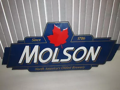 Molson Beer SIGN Tin LARGE 38   Maple Leaf North America's Oldest Brewery RARE • $69.99