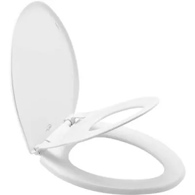 Elongated Plastic Toilet Seat In White With STA-TITE?Seat Fastening System • $27.46