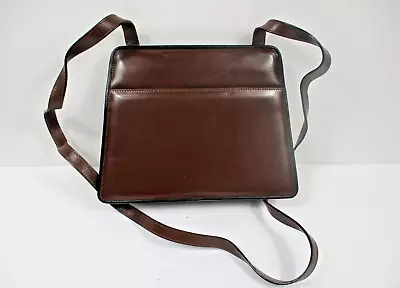 Vtg Salvatore Ferragamo Sleek Brown Extendable Magnet Crossbody Bag 9.5 By 7.5 • $55.99