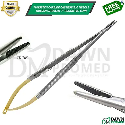 T/C Castroviejo Needle Holder 7  Straight Micro Dental Plier German Grade • $12.90
