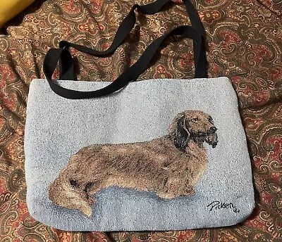 Linda Picken Tapestry Tote Bag Long Hair Dachshund Dog 12 X 16  • $11.99