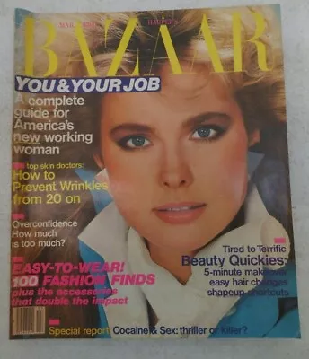 Harper's Bazaar Magazine March 1984 Nancy Deweir No Label Vintage Womens Fashion • $21.95