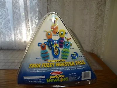 MONSTER BOWLING ~ MELISSA AND DOUG Complete Set PLUSH PINS & BALL In Zipper Case • $11.50