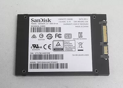 SDSSDA-240G Sandisk Solid State Drive Plus 240Gb 2.5 Sata Iii  GRADE A  • £20.26