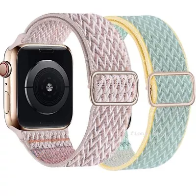 $9.99 • Buy Stretchy Nylon Watch Band Solo Loop Strap For Apple Watch Series SE 9 8 7 6 5 43