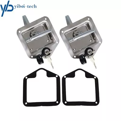 2× Trailer Door Latch T-Handle Lock Stainless Steel Keys Truck RV Camper Toolbox • $23.81