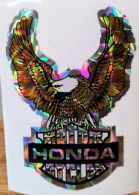 Vintage 1970s Honda Motorcycle Decal Bumper Sticker Prism Eagle Prismatic  • $7