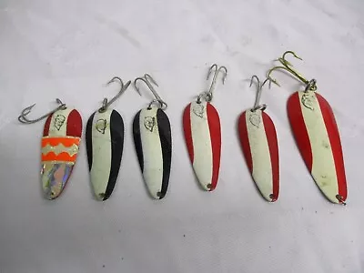 Assortment Of 5 Vintage Dardevle Fishing Lures - 3 In 2 In. Red Black • $15