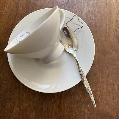$10 • Buy Mid Century Rosenthal Raymond Loewy Linear Yea Cup And Saucer Grey And Black