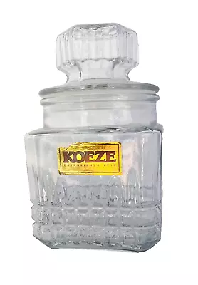 Vintage KOEZE'S Drugstore Glass Apothecary/Candy Jar/Canister W/Lid-7  Tall • $10.88