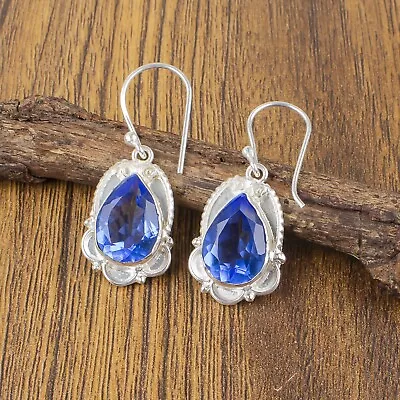 Gift For Her 925 Sterling Silver Natural Tanzanite Gemstone Jewelry Earrings • $13.95