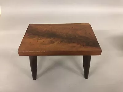 Mid Century Walnut Unsigned Studio Footstool 8” X 12 1/2” X 8” • $265