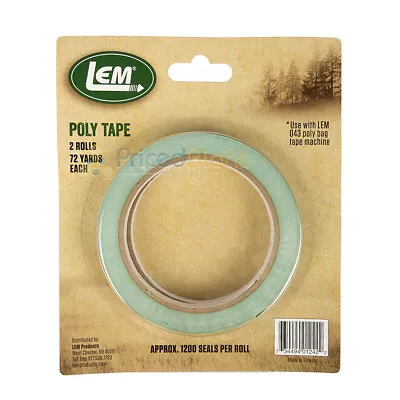 LEM Poly Bag Sealer Tape 3/8  X 72 Yards (2 Pack) Green 1200 Seals Per Roll • $9.99