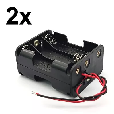 2x 6-AAA Battery Spring Clip Holder Case Plastic Box Tow Layers Stacked 9VDC • $8.94