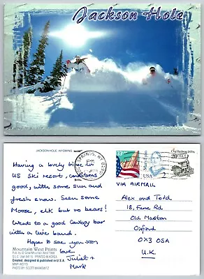 C20302 Powder Skiing Jackson Hole Wyoming USA  Postcard 2000 Stamp • £0.99