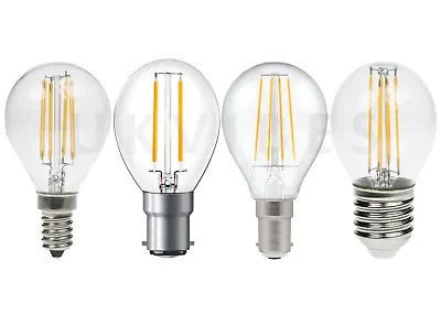 £4.99 • Buy LED Energy Saving Bulbs Golf Ball E14 2w 4w Filament Bayonet Cap Lamps SES Light