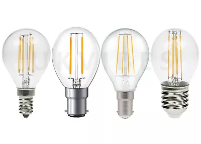 LED Energy Saving Bulbs Golf Ball E14 2w 4w Filament Bayonet Cap Lamps SES Light • £23.99