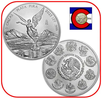 2021 Mexico BU Silver 5 Oz Libertad Mexican Coin In Direct Fit Capsule • $279.95