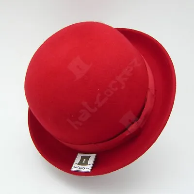 FASHION Wool Felt Women Soft Bowler Hat Men Derby Party Unisex NEW | 59cm | Red • $44