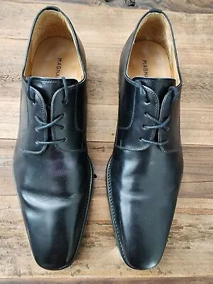 Magnanni Leather Derby Dress Shoe Black 9 9.5 • $60