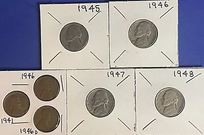 Vintage US Coin Lot Of 7 - Various Coins - Nickels / Pennys • $5.99