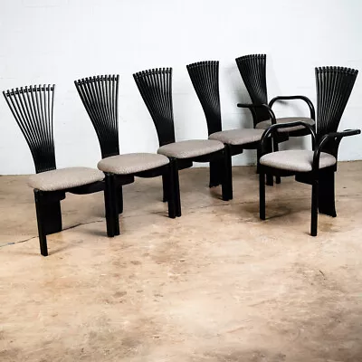 Mid Century Modern Dining Chairs Set 6 Totem Westnofa Black Torstein Nilsen Arms • $1699.13