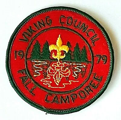 1979 Viking Council Boy Scout Patch Fall Camporee Landscape Unused BSA Vintage • $10.19